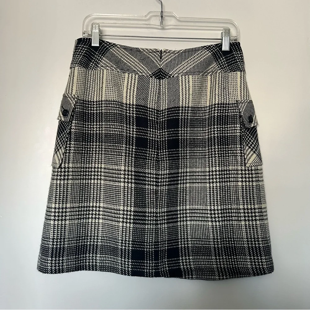 Dalia Vintage Black & White Tweed Cargo Pocket Knit Mini Skirt - Picture 4 of 12